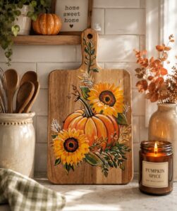 Harvest Bloom Cutting Board – Paint & Sip